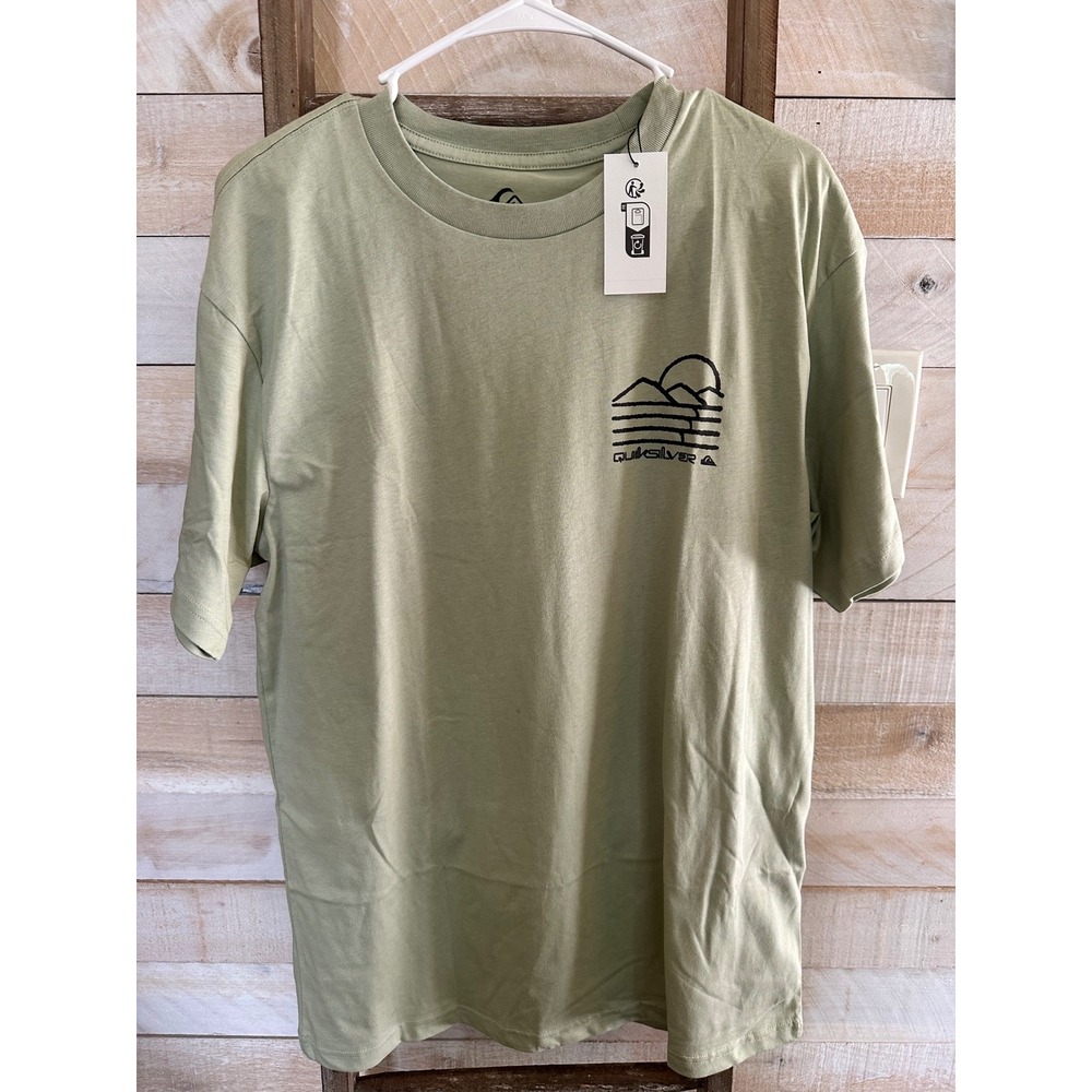 Quiksilver Mens Sage Green Graphic T-Shirt Regular Fit Size L NWT